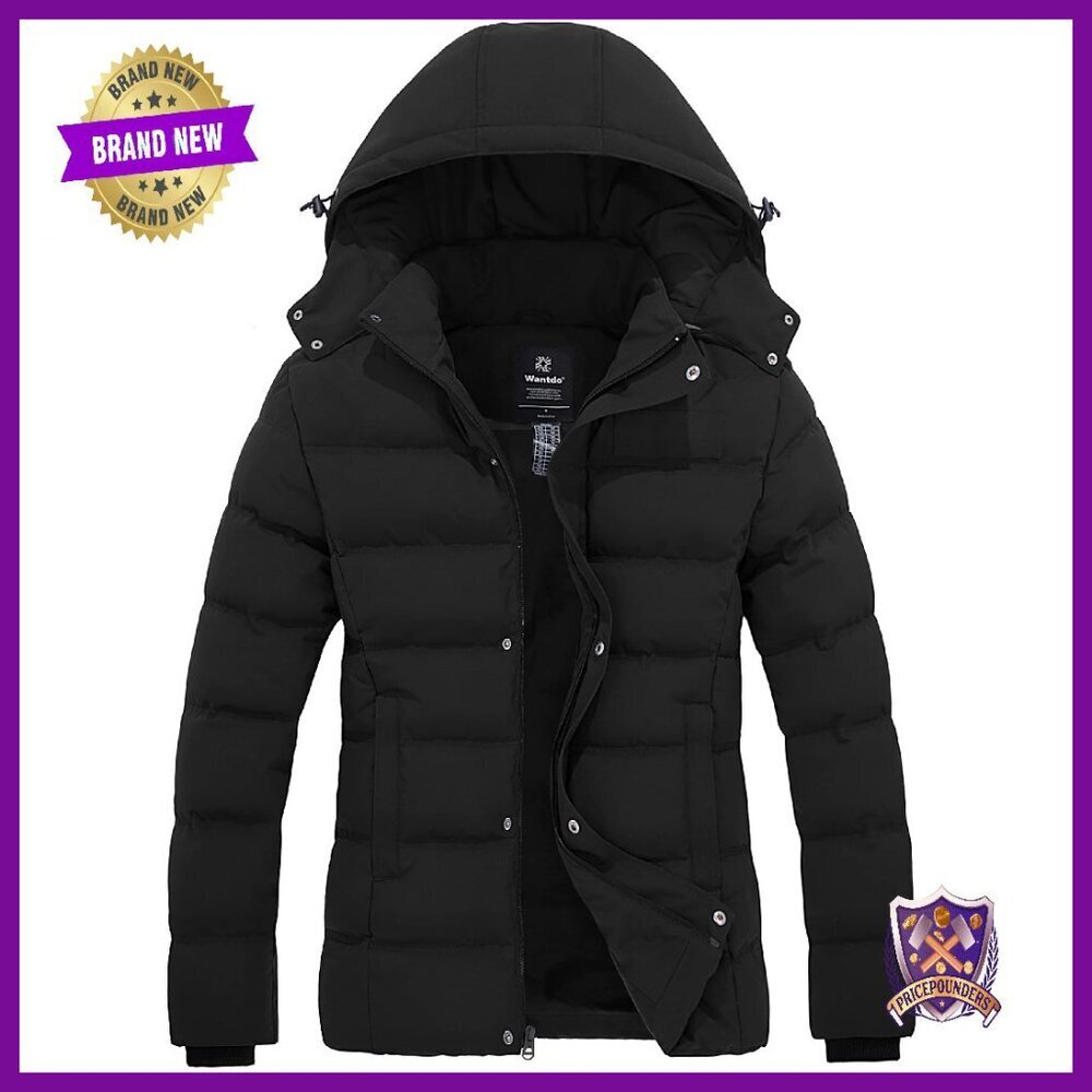 Women's Quilted Puffer Jacket with Removable Hood, Waterproof Winter Coat
